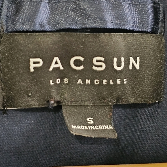 PacSun floral navy blue embroidered satin lined full zip jacket size sma… - Picture 13 of 14